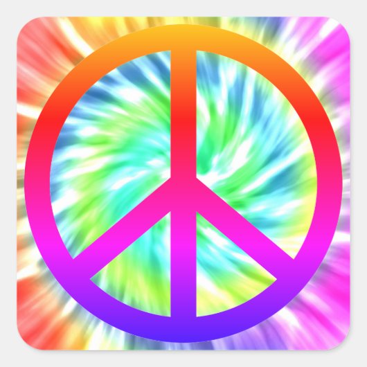 Tie Dye Peace Sign Design Sticker (Voorkant)
