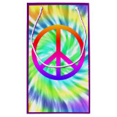 Tie Dye Peace Sign Gift Bag Klein Cadeauzakje (Achterkant)