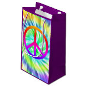 Tie Dye Peace Sign Gift Bag Klein Cadeauzakje (Achterkant Gekanteld)