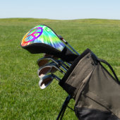 Tie Dye Peace Sign Golf Head Hoesje Golfheadcover (Insitu)