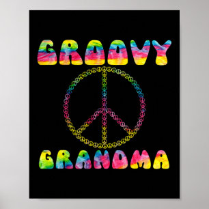 Tie Dye Peace Sign Groovy Grandma Gift Poster
