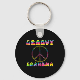 Tie Dye Peace Sign Groovy Grandma Gift Sleutelhanger
