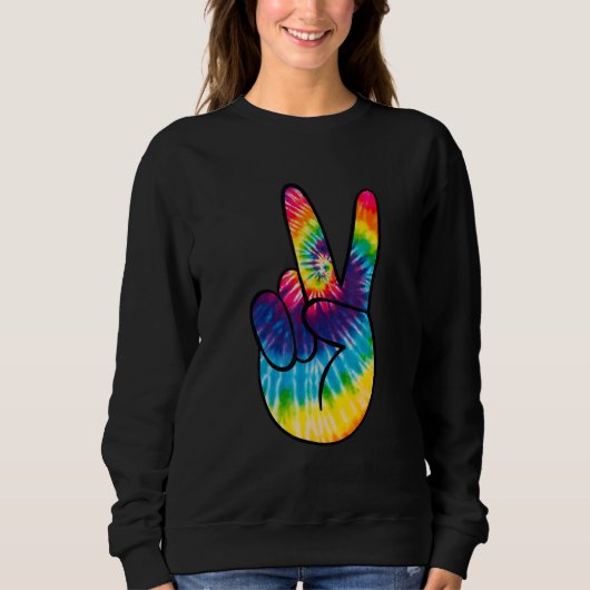 Tie Dye Peace Sign Hand  Hippies V   1 Trui (Voorkant)