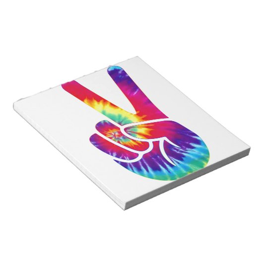 Tie Dye Peace Sign Handsymbool Notitieblok (Schuin)