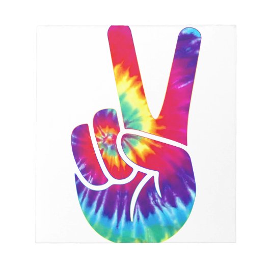 Tie Dye Peace Sign Handsymbool Notitieblok (Voorkant)