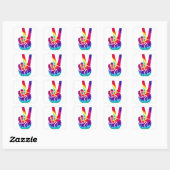 Tie Dye Peace Sign Handsymbool Vierkante Sticker (Vel)