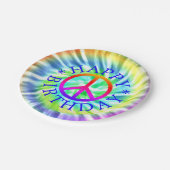 Tie Dye Peace Sign Happy Birthday Paper Bord (Gekanteld)