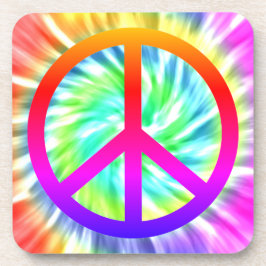 Tie Dye Peace Sign Hard Plastic Drink Onderzetter