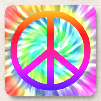 Tie Dye Peace Sign Hard Plastic Drink Onderzetter