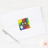 Tie Dye Peace Sign Pop Emoji-Stickers Vierkante Sticker (Envelop)