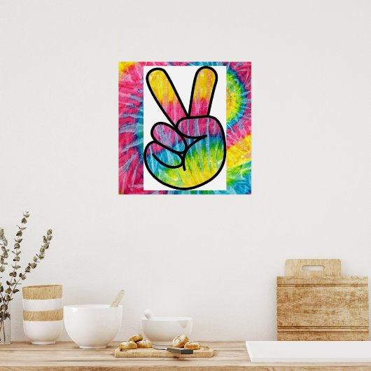 Tie Dye Peace sign Poster (Keuken)