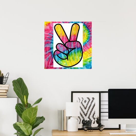 Tie Dye Peace sign Poster (Thuiskantoor)