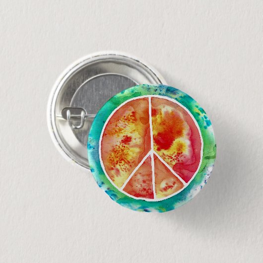 Tie Dye Peace Sign Ronde Button 3,2 Cm (Voorkant /achterkant)