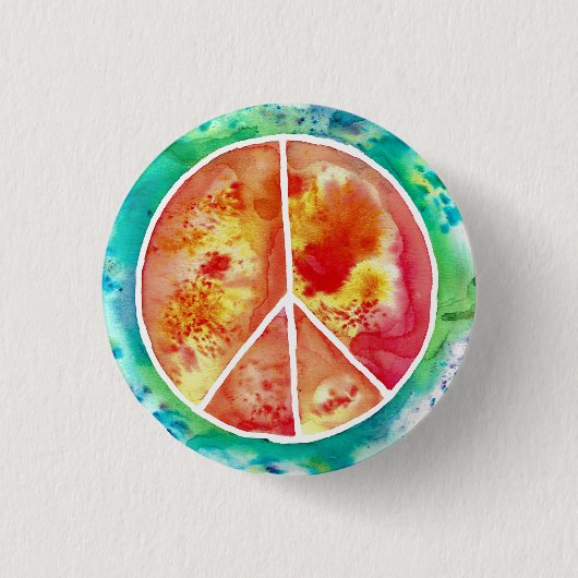 Tie Dye Peace Sign Ronde Button 3,2 Cm (Voorkant)