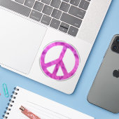 Tie Dye Peace Sign Sticker (Laptop met iPhone)
