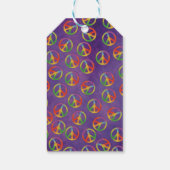 Tie Dye Peace Signaleert Paars Cadeaulabel (Achterkant)