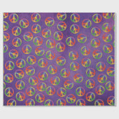 Tie Dye Peace Signaleert Paars Cadeaupapier (Vlak)
