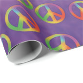 Tie Dye Peace Signaleert Paars Cadeaupapier (Rol Hoek)