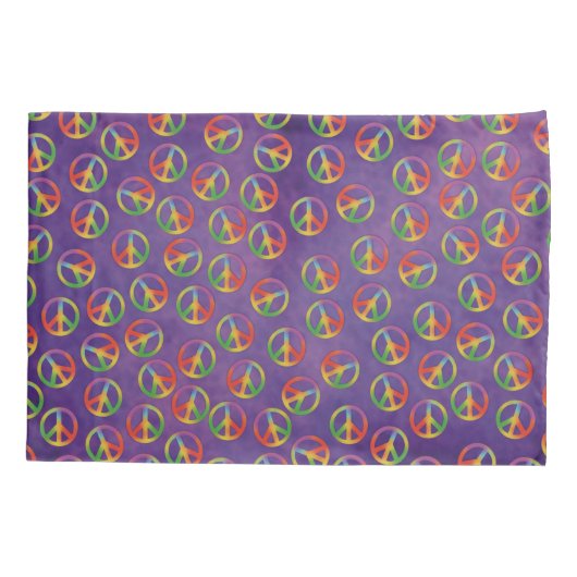 Tie Dye Peace Signaleert Paars Kussensloop (Achterkant-Links)