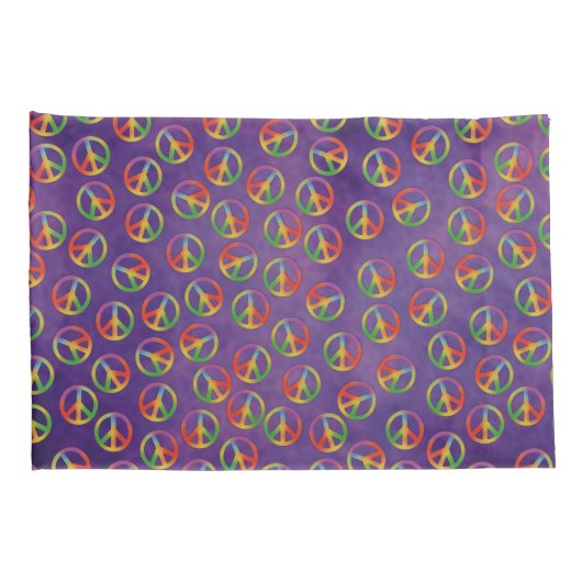 Tie Dye Peace Signaleert Paars Kussensloop (Achterkant-Rechts)