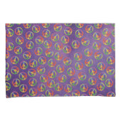 Tie Dye Peace Signaleert Paars Kussensloop (Voorkant-Rechts)