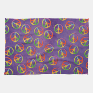 Tie Dye Peace Signaleert Paars Theedoek