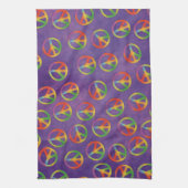 Tie Dye Peace Signaleert Paars Theedoek (Verticaal)