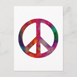 Tie Dye Peace Symbol Briefkaart