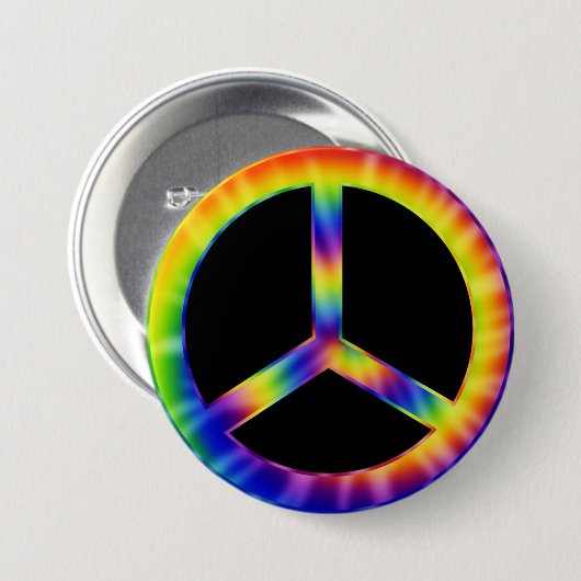 Tie Dye Peace Symbol Button (Voorkant /achterkant)