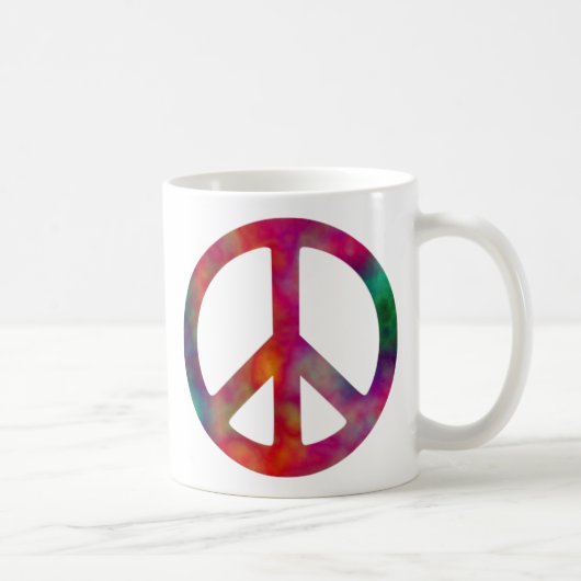 Tie Dye Peace Symbol Koffiemok (Rechts)
