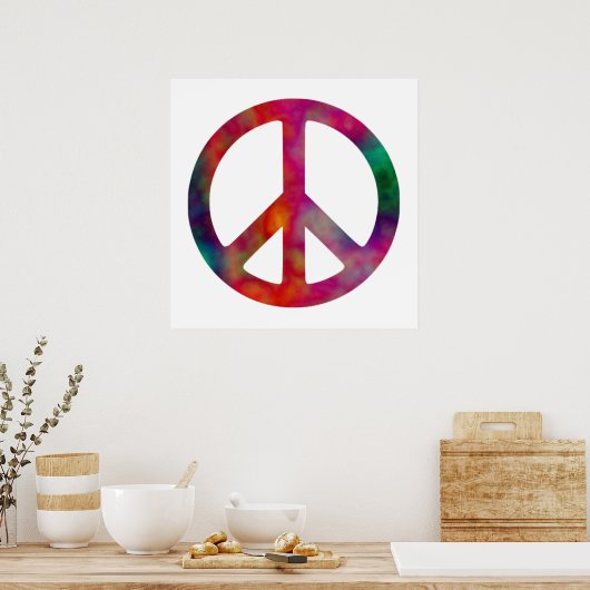 Tie Dye Peace Symbol Poster (Keuken)