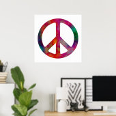 Tie Dye Peace Symbol Poster (Thuiskantoor)