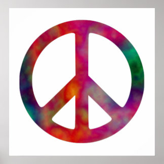 Tie Dye Peace Symbol Poster