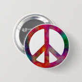 Tie Dye Peace Symbol Ronde Button 5,7 Cm (Voorkant /achterkant)