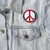 Tie Dye Peace Symbol Ronde Button 5,7 Cm (In situ)