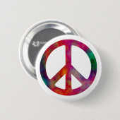 Tie Dye Peace Symbol Ronde Button 5,7 Cm (Voorkant /achterkant)