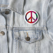 Tie Dye Peace Symbol Ronde Button 5,7 Cm (In situ)