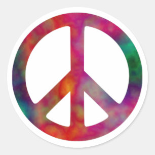 Tie Dye Peace Symbol Ronde Sticker