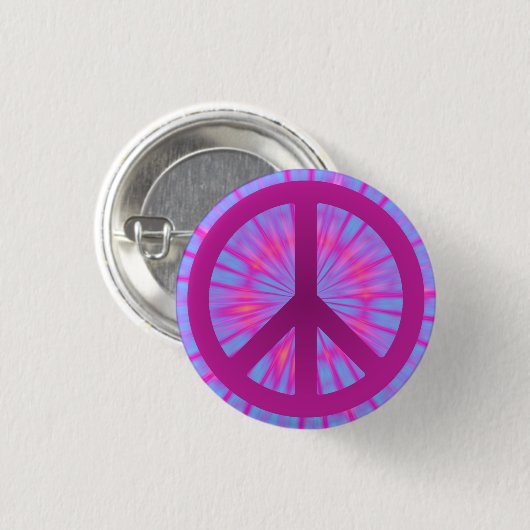 Tie Dye Peace Symbool Button (Voorkant /achterkant)