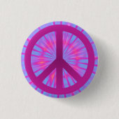 Tie Dye Peace Symbool Button (Voorkant)