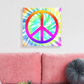Tie Dye Peace teken Canvas Print (Insitu (Woonkamer))