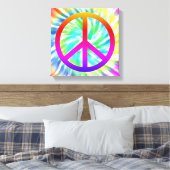 Tie Dye Peace teken Canvas Print (Insitu (Slaapkamer))