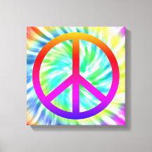 Tie Dye Peace teken Canvas Print