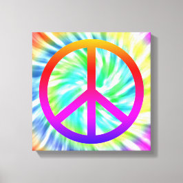Tie Dye Peace teken Canvas Print