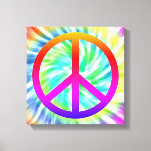 Tie Dye Peace teken Canvas Print (Voorkant)