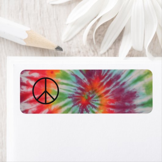 Tie Dye Peace Teken Label (Insitu)