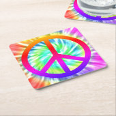 Tie Dye Peace Teken Pub Board Onderzetter (Schuin)