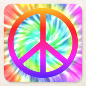 Tie Dye Peace Teken Pub Board Onderzetter (Voorkant)