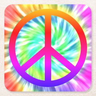 Tie Dye Peace Teken Pub Board Onderzetter