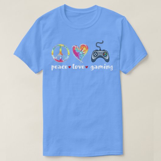 Tie dye peave love gaming controller t-shirt (Design voorkant)